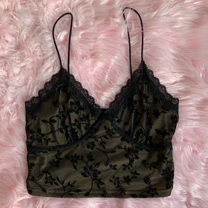 **MUST GO** Black Floral Spaghetti Tank